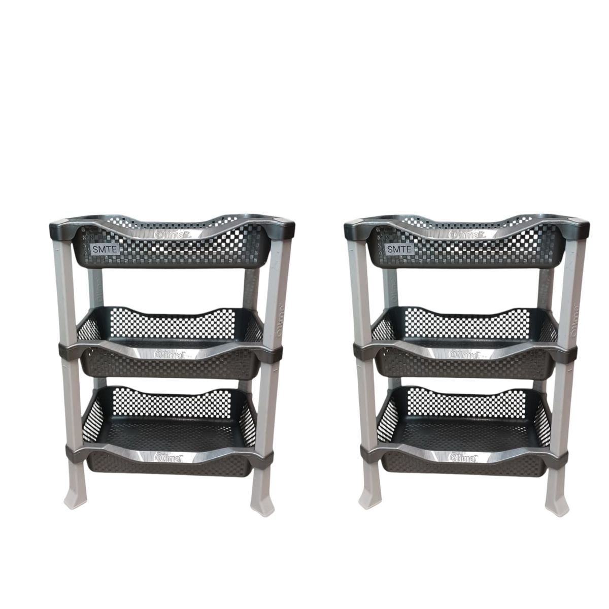 SMTE - SpaceMax: 3Tier Organizer Rack Set of 2Grey
