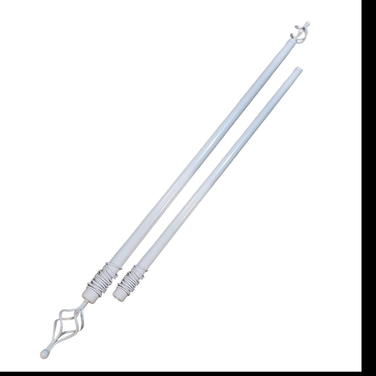 SMTE - Expandable Curtain Double Rod With Twisted Cage Finial(3M)White