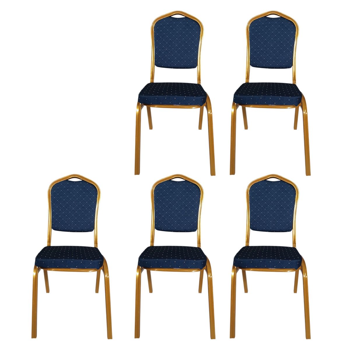 SMTE -  Set of 5Blue Steel Frame Conference Chairs