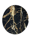 SMTE -  Quality Round 3D Printed Rug 120 x 120 - Black And Gold