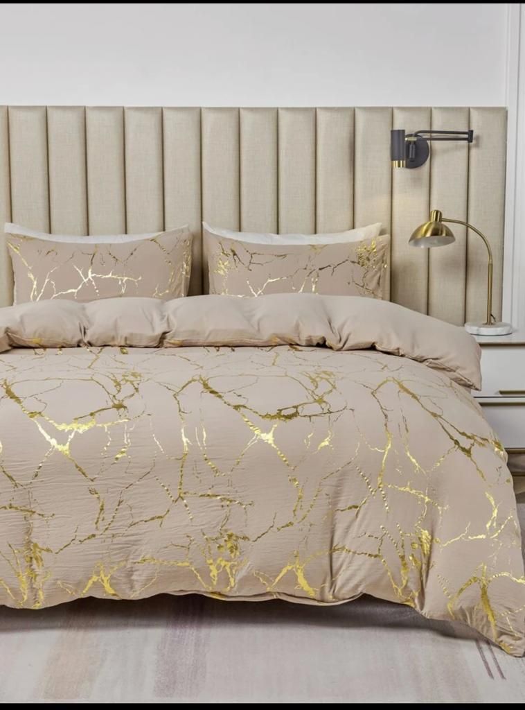 SMTE - Luxuries Velvet Comforter Set - 3-Piece - Cream
