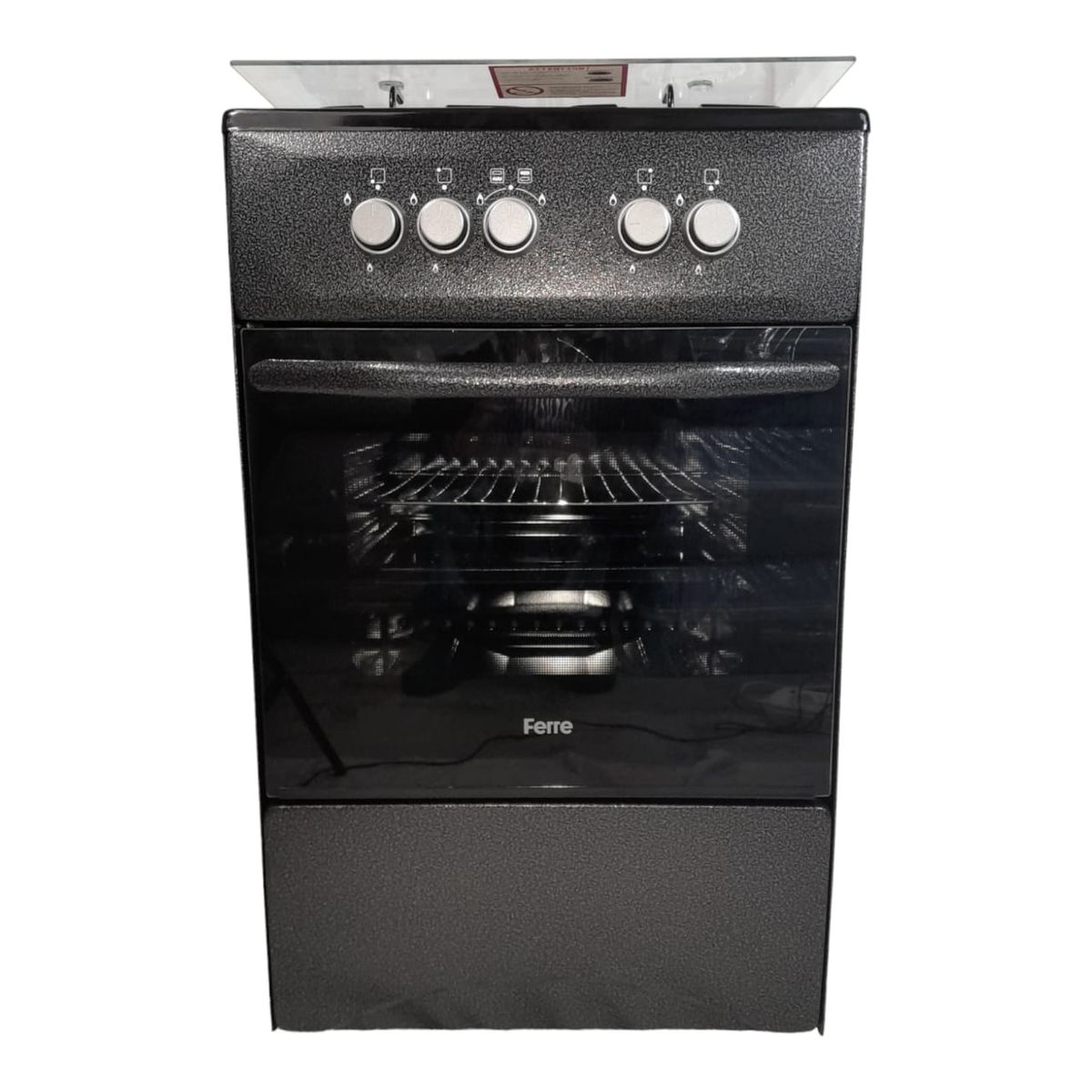 SMTE - Ferre Full Gas 4 Burner Gas Stove with Gas OvenBlack