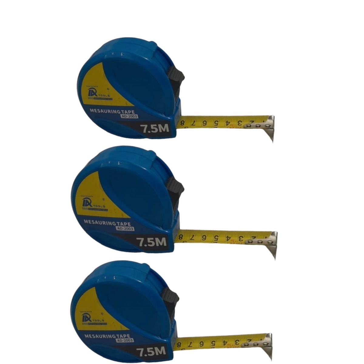 SMTE - Measuring Tape - Steel - Blue - 7.5m-3 pack