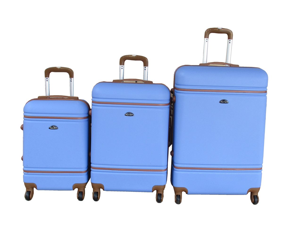 SMTE - 3Piece Travel Luggage Suitcase Bag SetStylishLight Blue