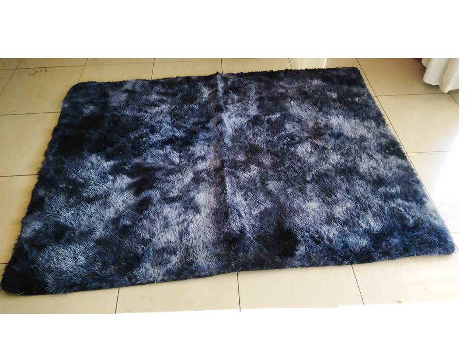 SMTE - Grey Blue Fluffy Rug