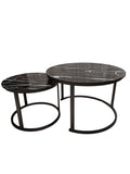 SMTE - Bianco Duo Nesting Coffee TablesBlack Marble Look