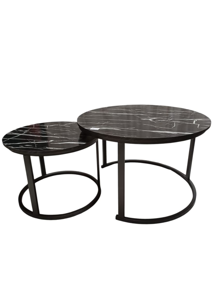 SMTE - Bianco Duo Nesting Coffee TablesBlack Marble Look