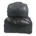 SMTE -  2 Piece Travel Duffel Bag PU Leather Overnight Weekender Bag