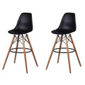 SMTE - latest Modern Style Eiffel Chair Counter Bar Stools Set - 2 Pieces - Black