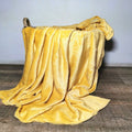 SMTE - Blanket Throw Flannel Fleece - 150 x 200cm - Mustard