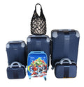 SMTE - 5Piece Family Luggage SetNavy ABS Trolleys+ Avengers Kids Case & Mesh Bag