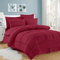 SMTE - 5 Piece Stripe Comforter Set Better Choice - Red