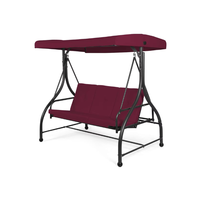 SMTE - Tangkula 3 Seats Converting Patio SwingWine