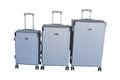 SMTE - 3Piece Silver Hardshell Luggage SetSpinner Wheels, Telescoping Handle
