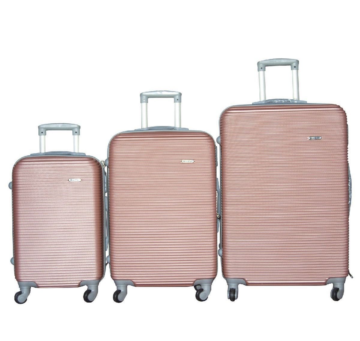 SMTE - IYH-Quality 3 Piece Hard Outer Shell Luggage Set - Rose Gold