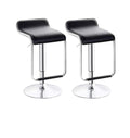 SMTE - New Look Low Back  Bar Chair Stools - Set Of 2 - Black