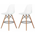 SMTE - Set of 2 Modern Style Chair Counter/Bar Stools - Transparent