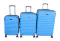 SMTE - Sky Blue 3 Piece ABS Luggage SetHardShell, Spinner Wheels&Telescoping Handle