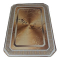 SMTE -  Quality Large 3D Printed European Style Rug - Gold & White - F1 - B02