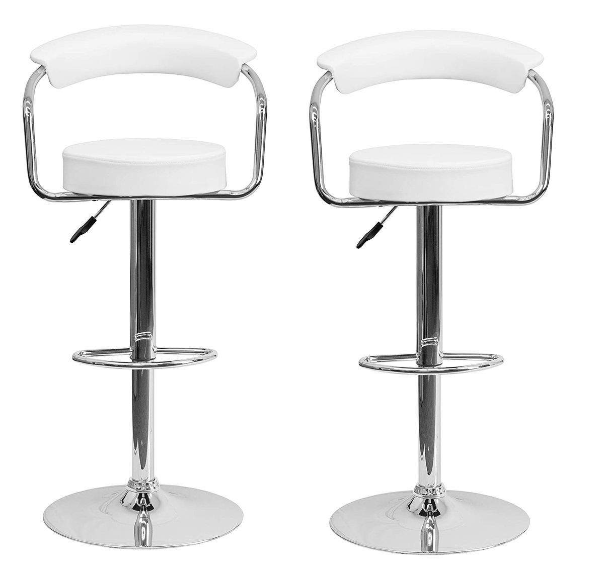 SMTE - Bar / Kitchen Counter Stools with Armrests - Set of 2