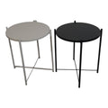 SMTE -  Round Occasional Coffee Table Set of 2White And Black
