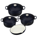 SMTE - Dream Home High-Quality Cast Iron Enamel Dutch Oven Casserole Set - 7 Piece