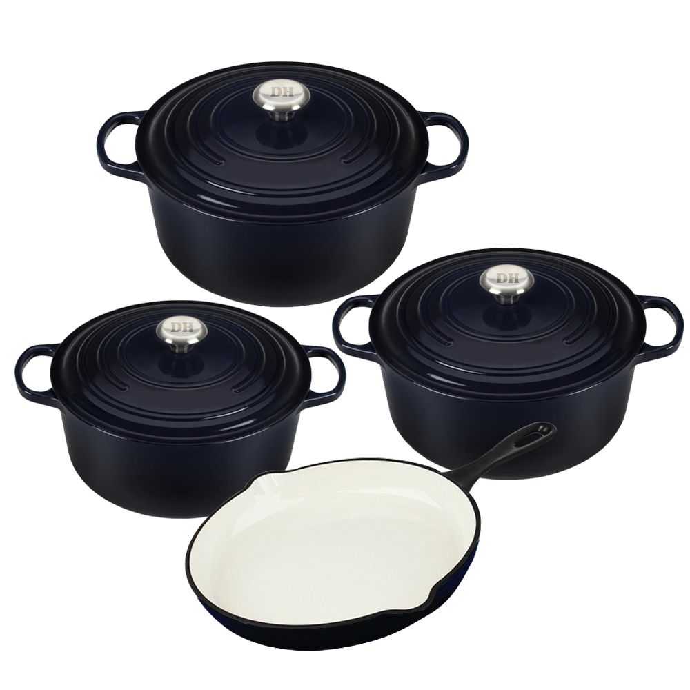 SMTE - Dream Home High-Quality Cast Iron Enamel Dutch Oven Casserole Set - 7 Piece