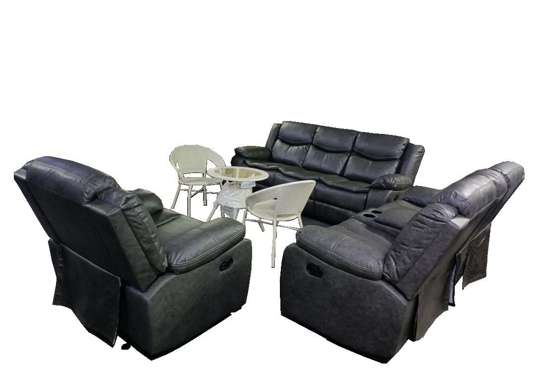 SMTE - 6 Seat Recliner Sofa Chair Lounge Suite - Grey