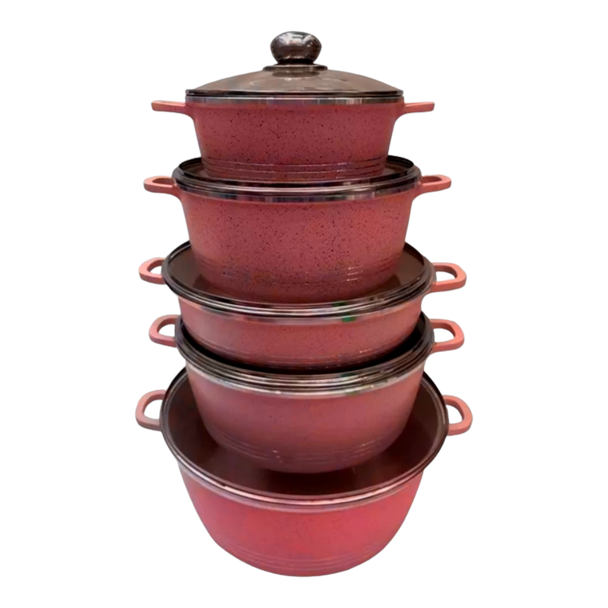 SMTE - IH-Premium Quality Non Stick 10 Pieces Set - Red