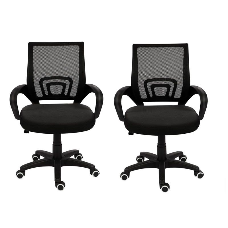 SMTE - Office Chairs Ergonomic Mid-Back -2 Pack –Black Color