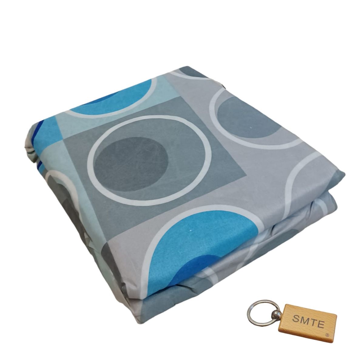 SMTE - Luxurious Microfiber Bed Sheets: 150x189cm+ KeyringBlue & Grey