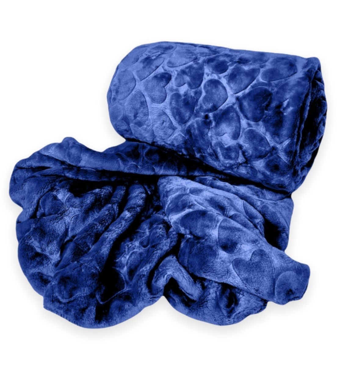 SMTE - Polyester Heart All Double Fleece Blanket - Dark Blue