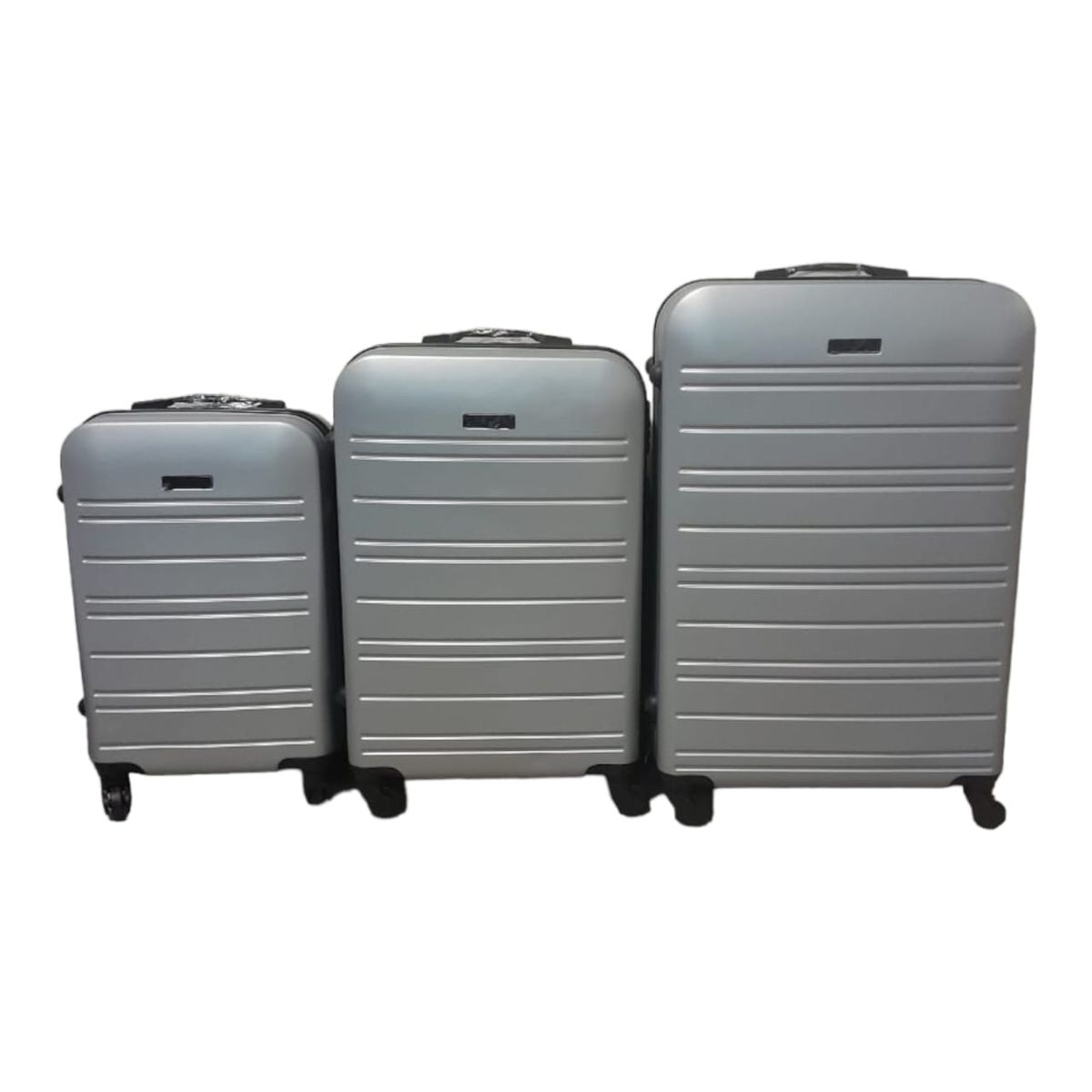 SMTE - 3-Piece ABS Luggage Set - Durable - Lightweight - Ideal for Travelers - Silver
