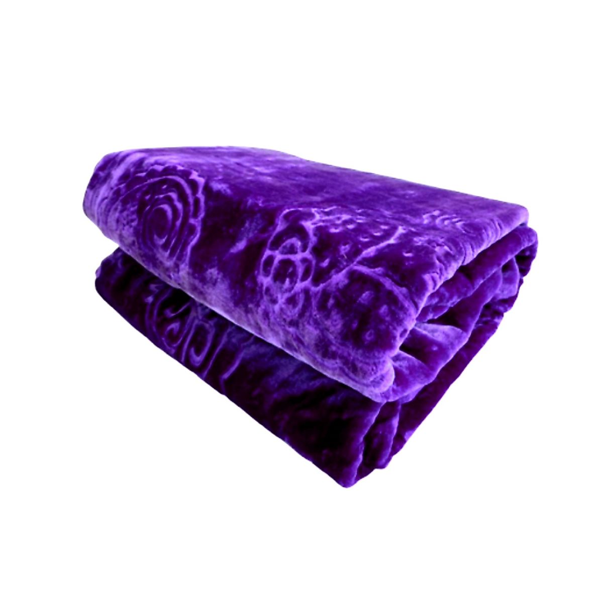 SMTE - Queen Size Quality IYWA Super soft Blanket Embossed Pattern - Violet