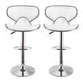 SMTE - New Bar Adjustable  Bar Stools - Set Of 2 - White