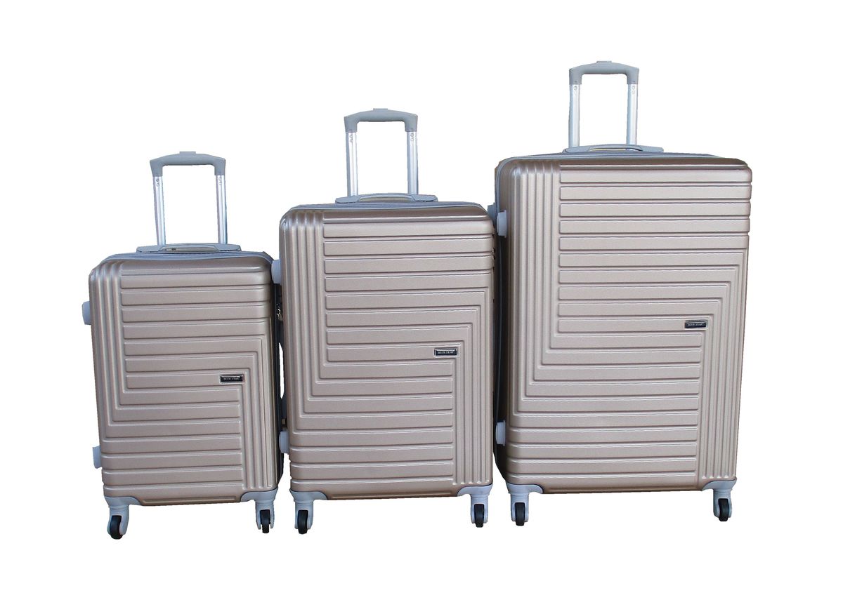 SMTE - Gold ABS Hardshell Luggage Set Spinner Wheels 3PCS Set Small,Medium,Large