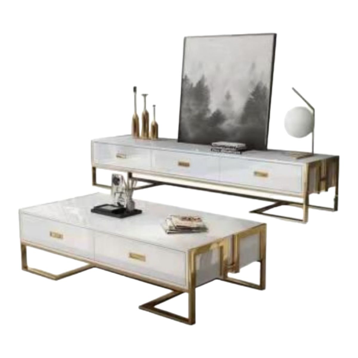 SMTE - TV Stand and Coffee Table ComboWhite
