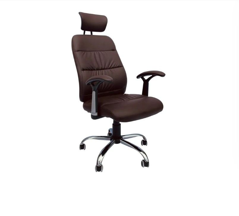 SMTE - Reclining Office Chair With Head and Arm Rest - Brown