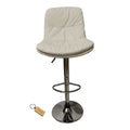 SMTE - Modern PU Leather Adjustable Swivel Bar Stool With  KeyringWhite
