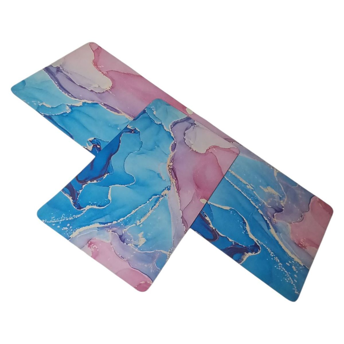 SMTE - Quality 2piece Rainbow Rubber Carpet SetLong & Short