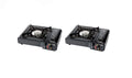 SMTE - 2 x Single Burner Cannister Camping Gas Stoves with Travel Cases