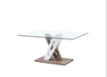 SMTE - Dining Room Glass Table White and Brown