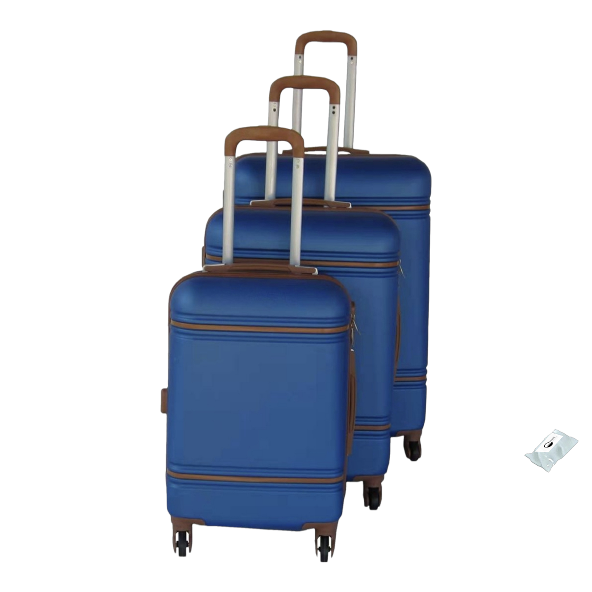 SMTE - Quality EXO Travel Luggage Bag Set and  Tieback - 3 Piece - Blue