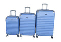 SMTE - Baby Blue ABS Luggage Set3Piece with Spinner Wheels & Telescoping Handles