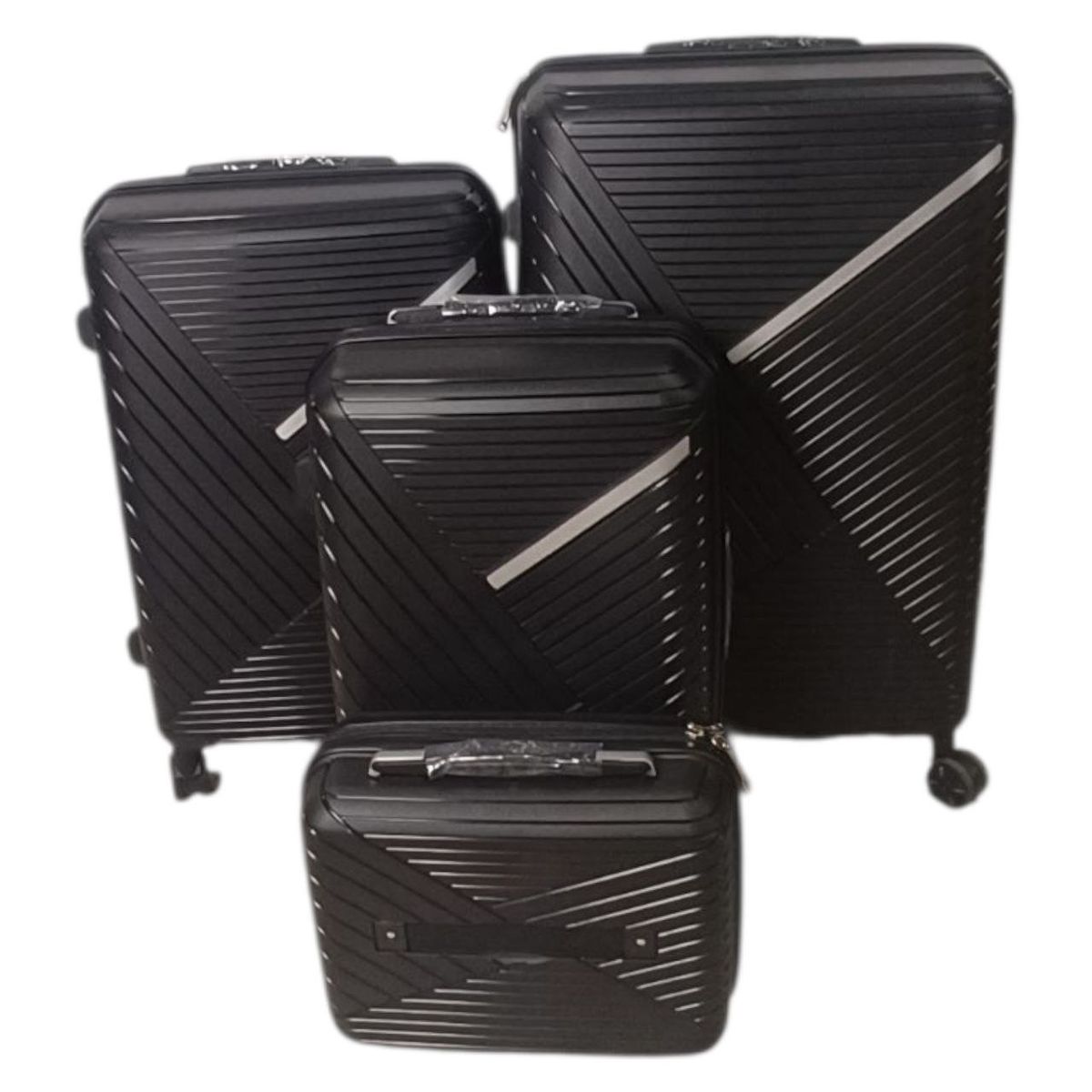 SMTE - 4Piece Unbreakable Hard Shell Luggage SetBlack