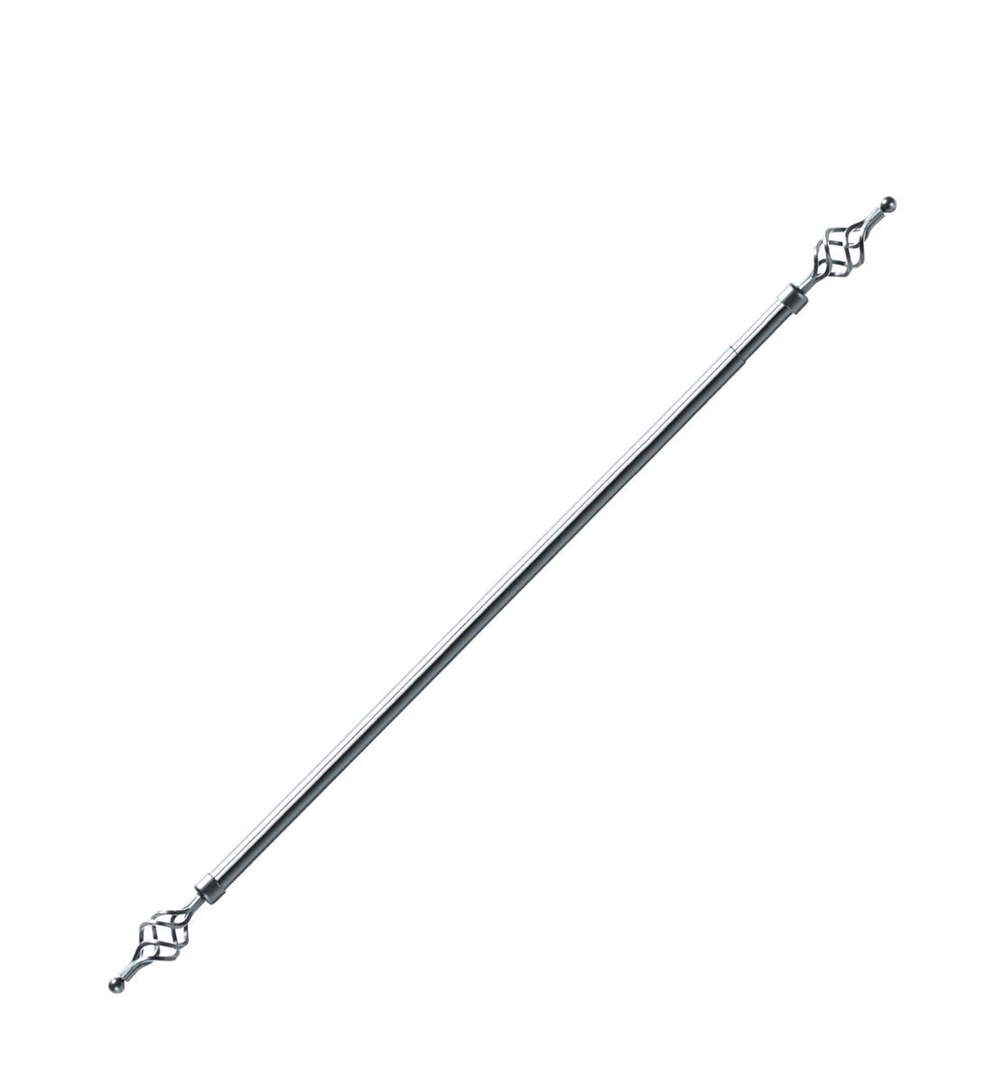 SMTE - Expandable Curtain Rod With Twisted Cage Finial - 3m - Silver