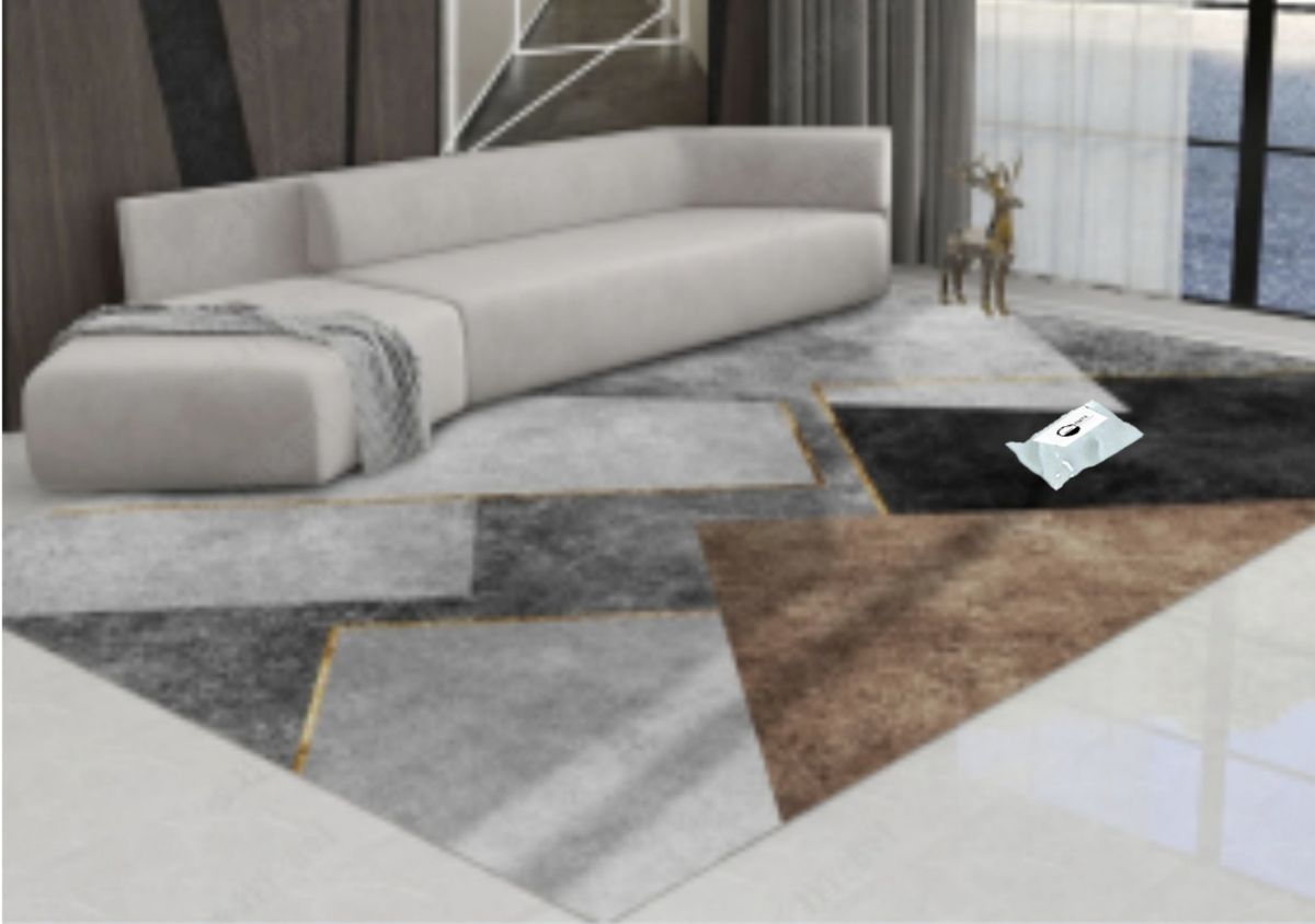 SMTE - Quality Modern 3D Geometric Design Area 30 Rug &  Tieback