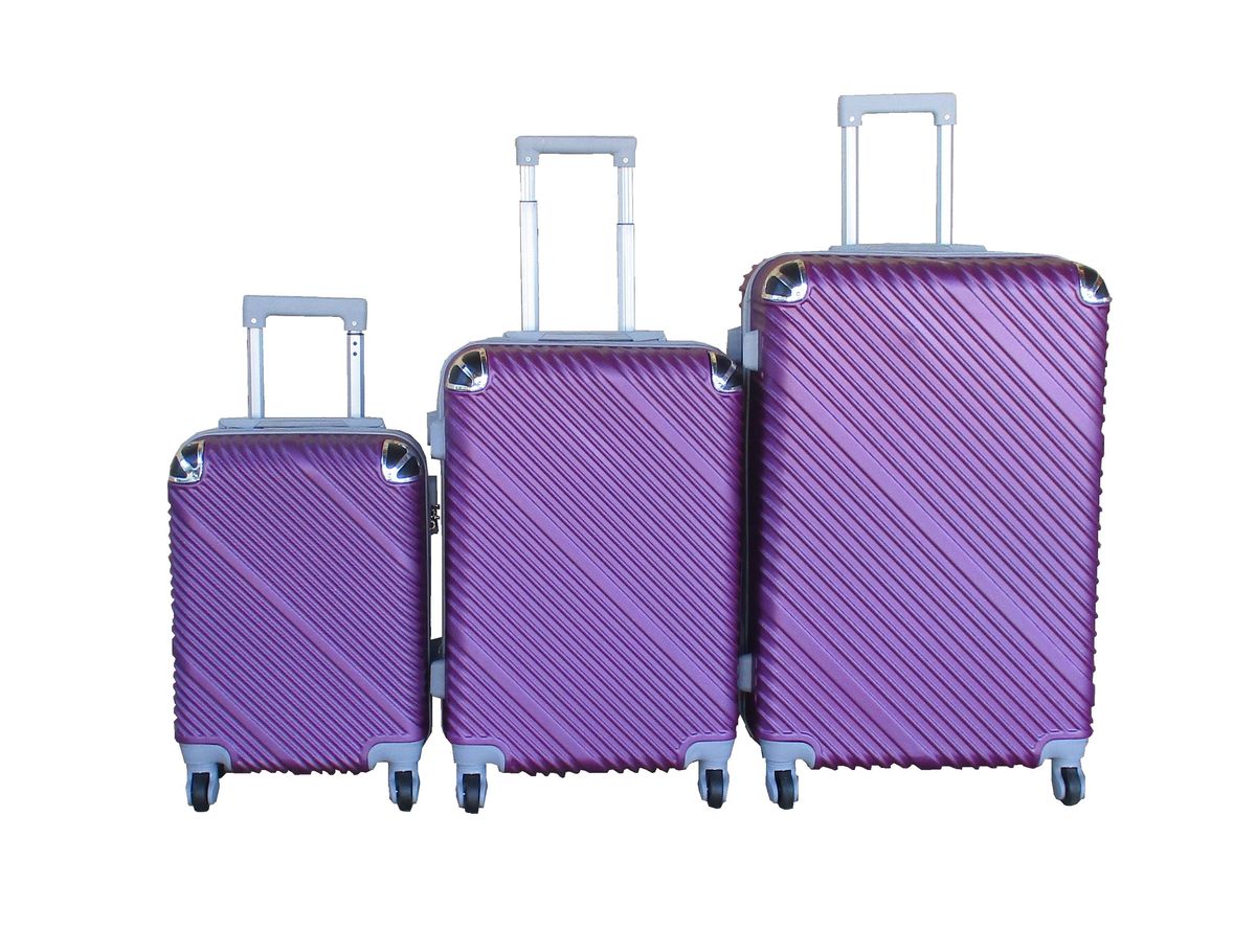 SMTE - 3Piece Travel Luggage Suitcase Bag SetStylish, and ConvenientPurple