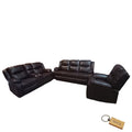 SMTE - Burgundy Elegance 3Piece Leather Sofa Set9824(321) with Keyring