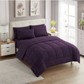 SMTE - 5-piece Plain Comforter set Purple Queen